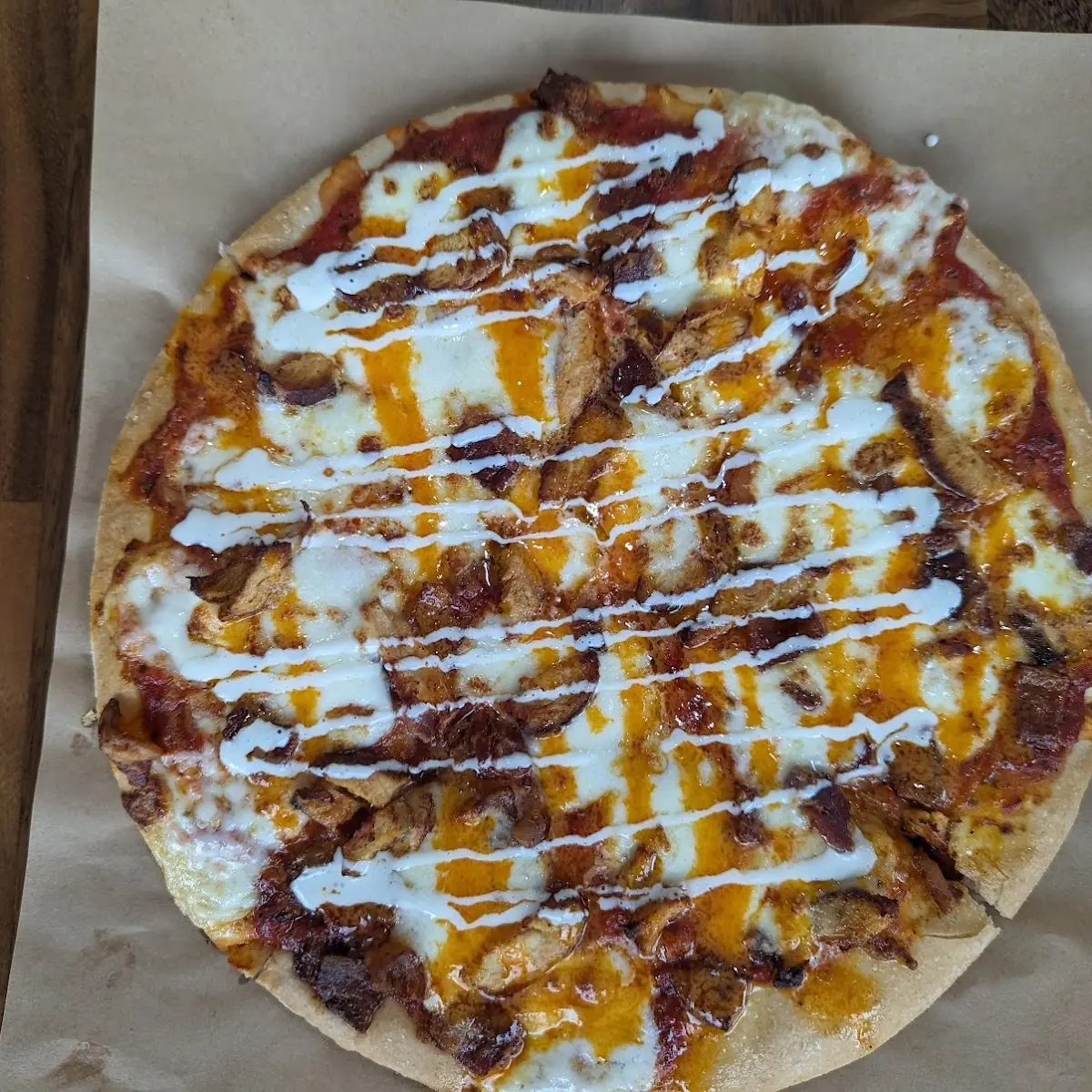 Buffalo Chicken & Bacon Pizza