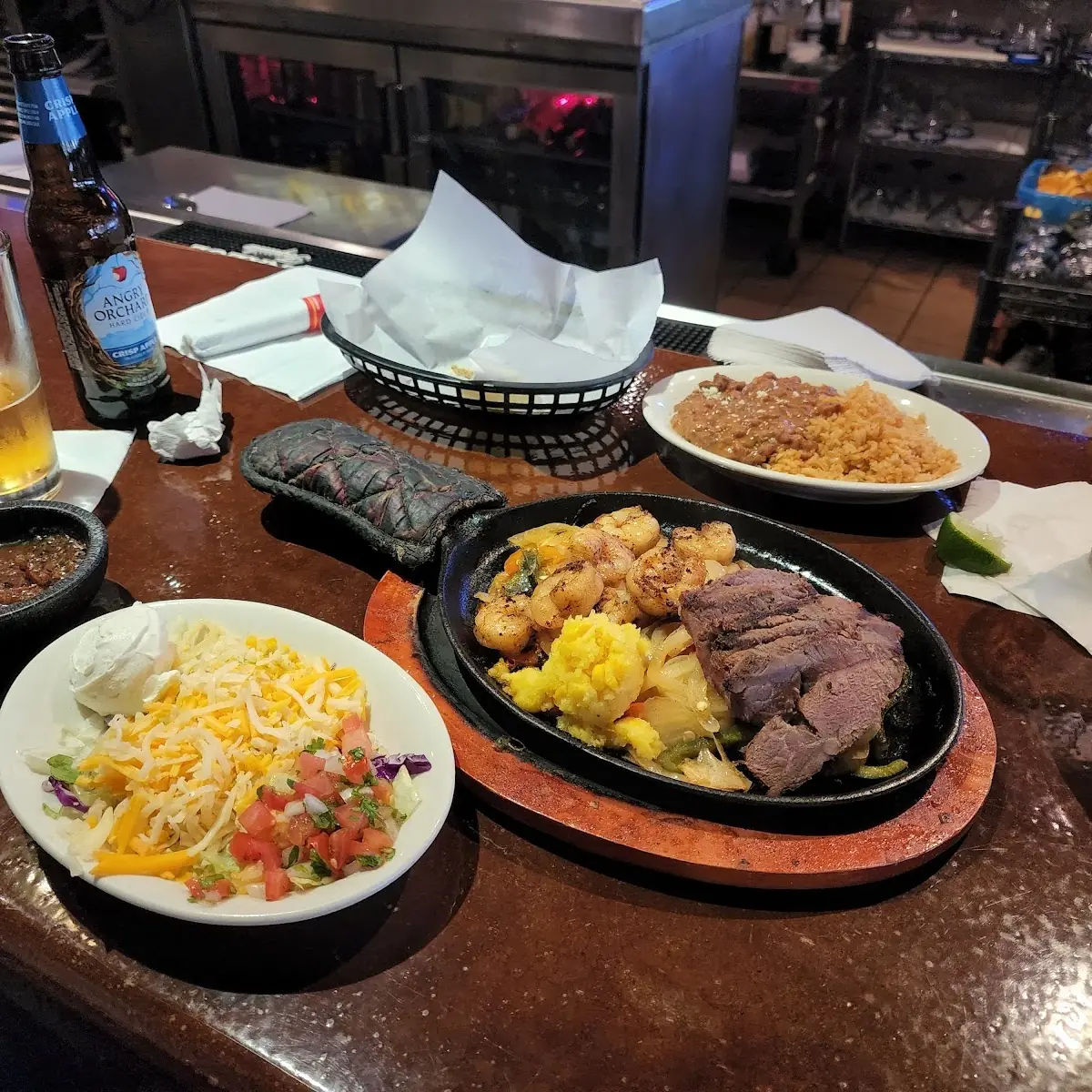 Grilled Steak and Shrimp Fajitas