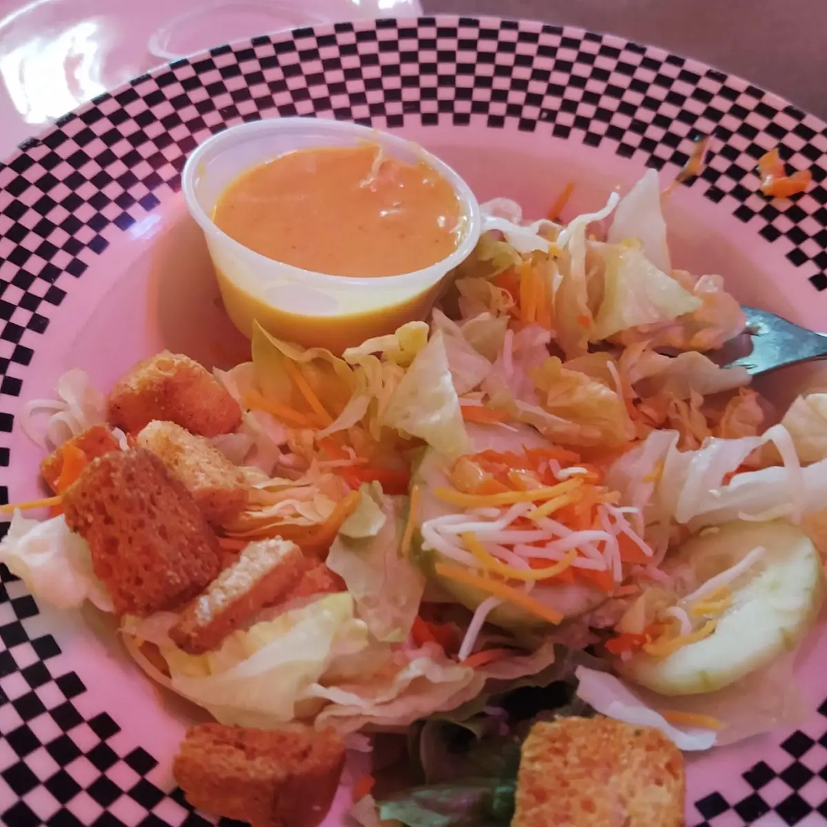 Side Salad with Honey Mustard Dressing on the Side