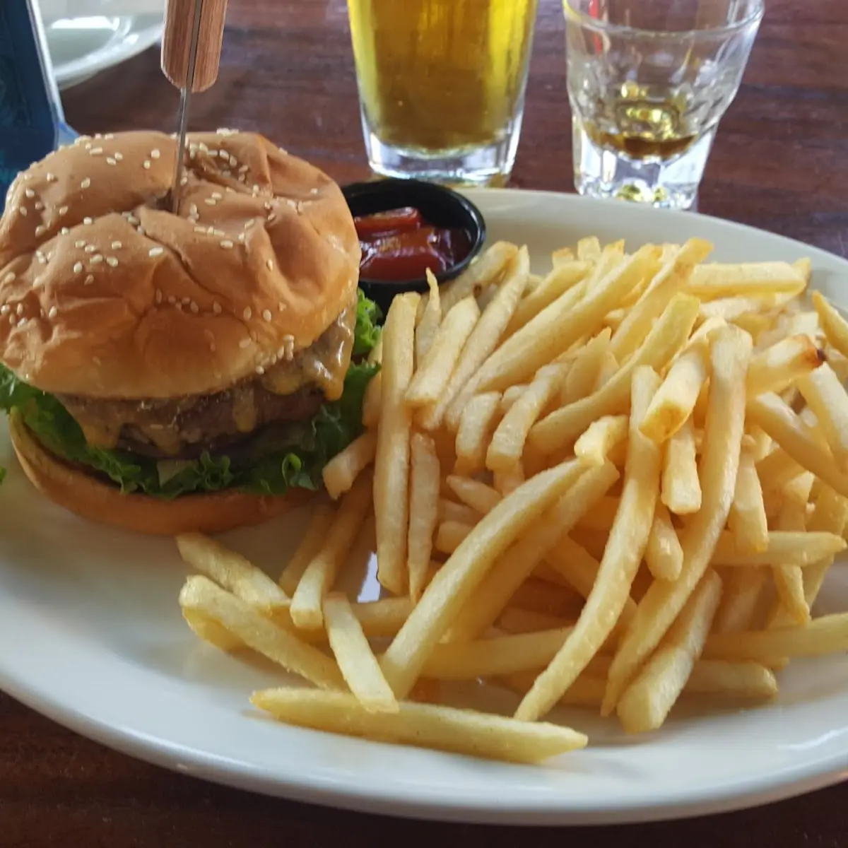 Bacon Cheddar Sirloin Burger with Fries