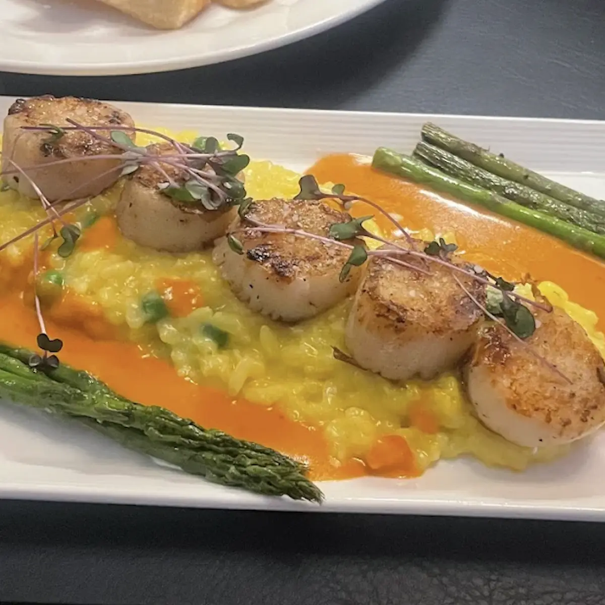 Seared Scallops and Asparagus Risotto