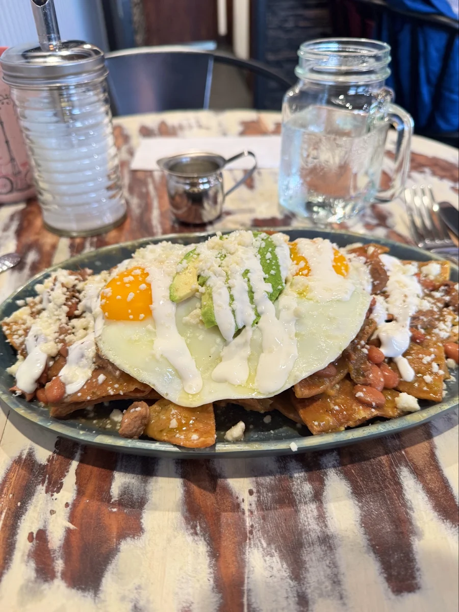Green Chile Pork Chilaquiles
