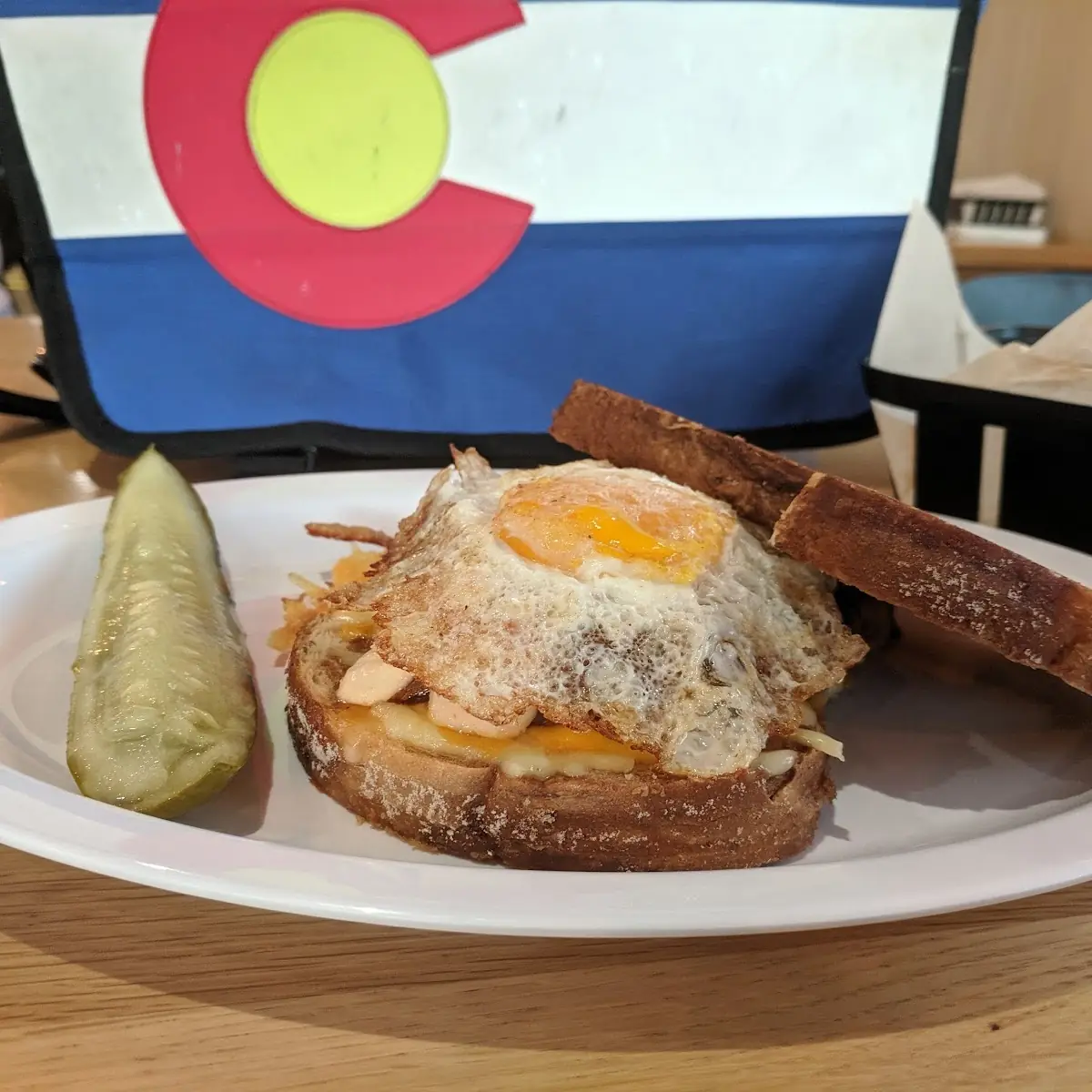 Patty Melt Burger with a Fried Egg