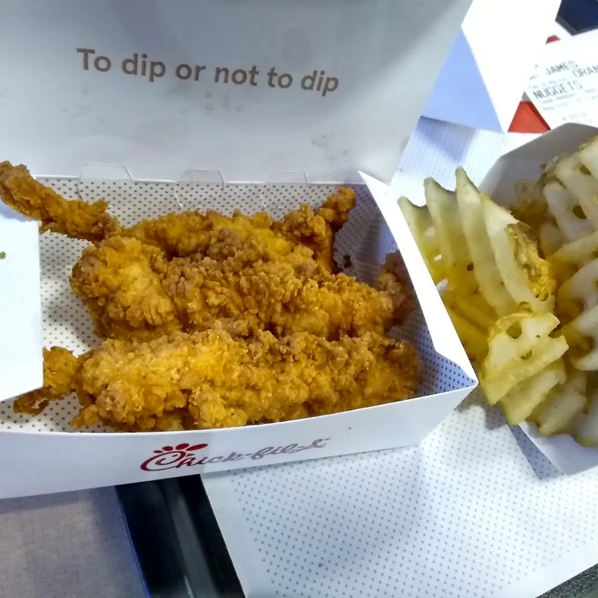 Chick-N-Strips with Waffle Potato Fries