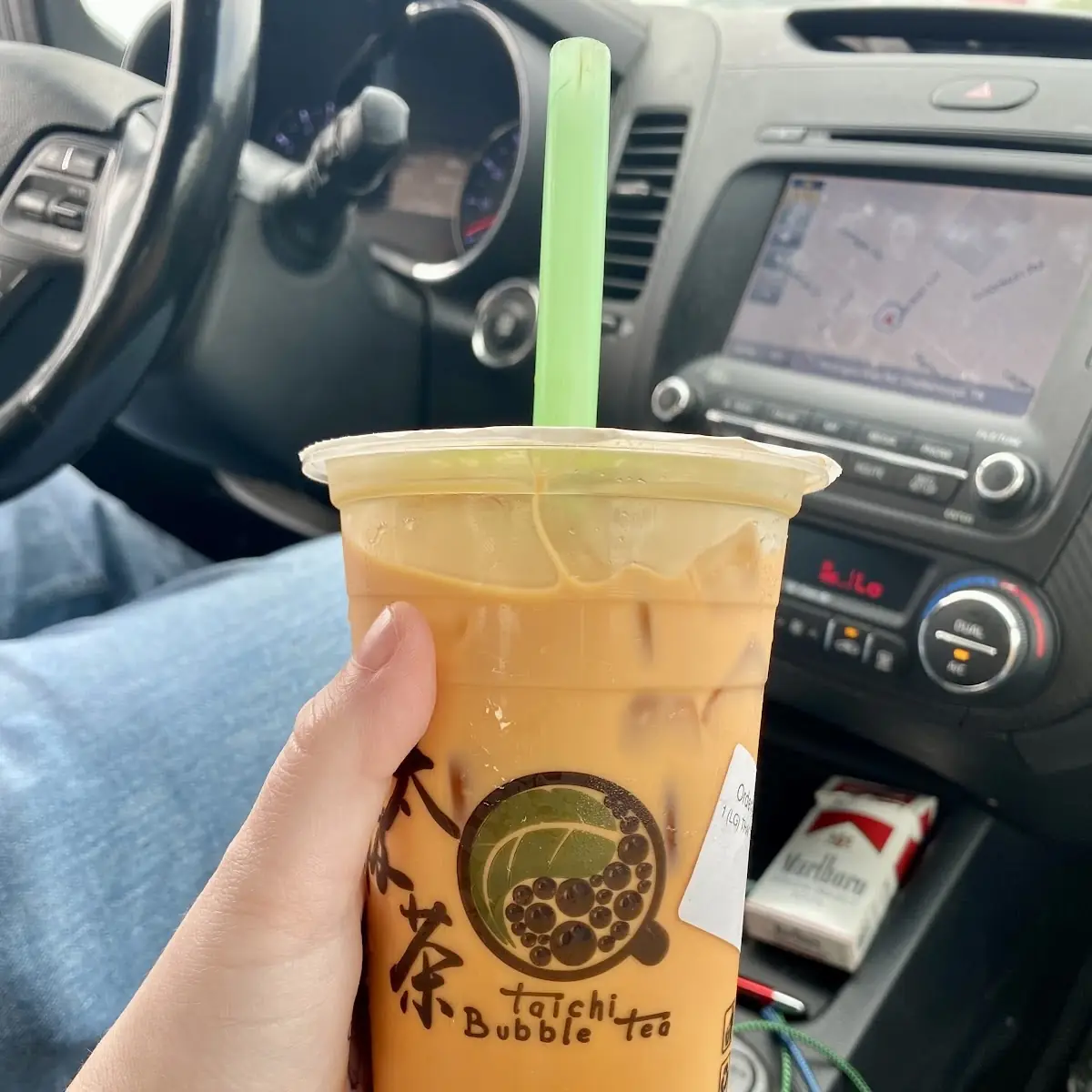 Iced Thai Tea with Bubbles