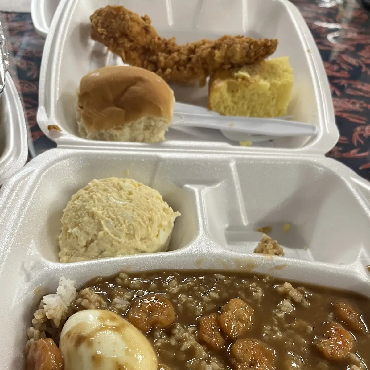 Shrimp Stew with Fried Fish