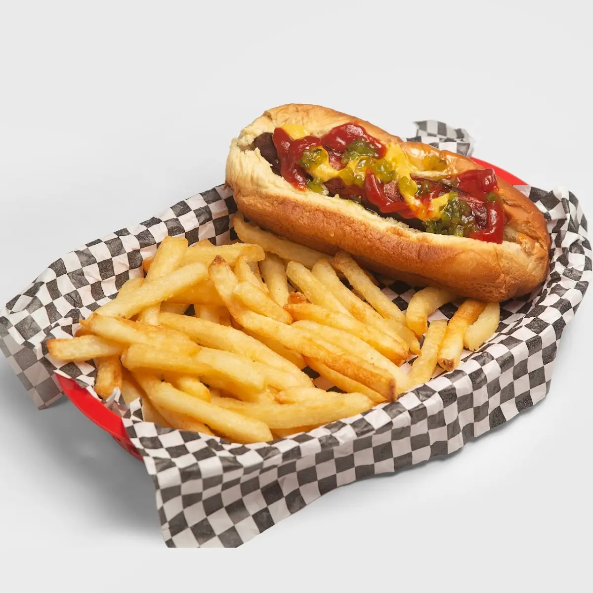 Hot Dog Fries Pop Combo, Cue's N Cushion