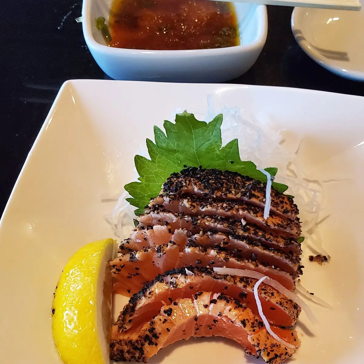 Black Pepper Crusted Seared Salmon