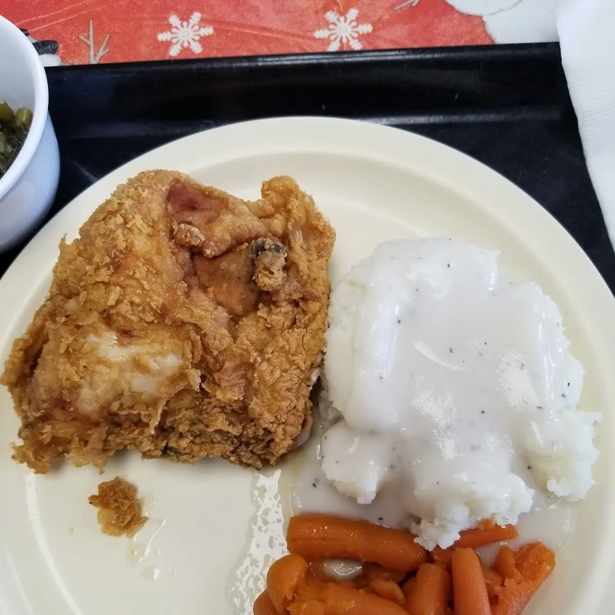 Fried Chicken Mash Potatoes Carrots