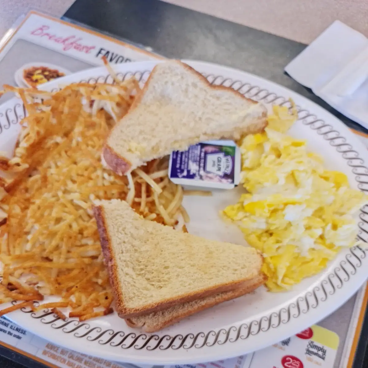 Eggs Toast and Hash Browns