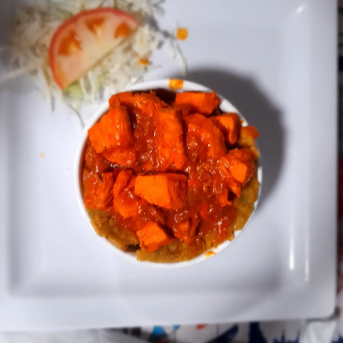 Mofongo Relleno De Pollo En Salsa Criolla