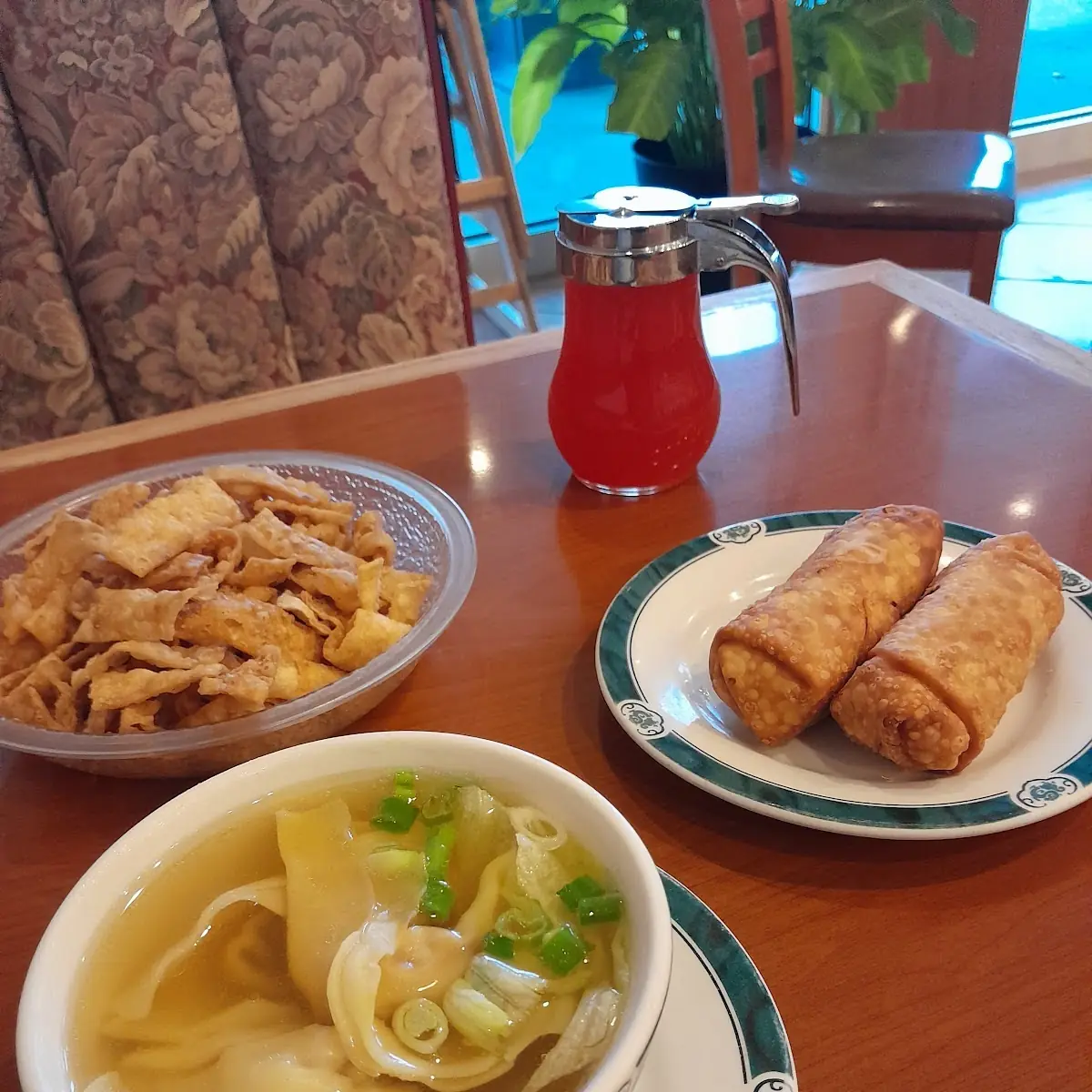Wonton Soup and Egg Rolls 2