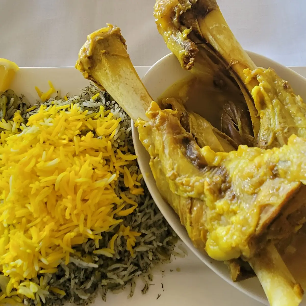 Baghali Polo with Lamb Shank