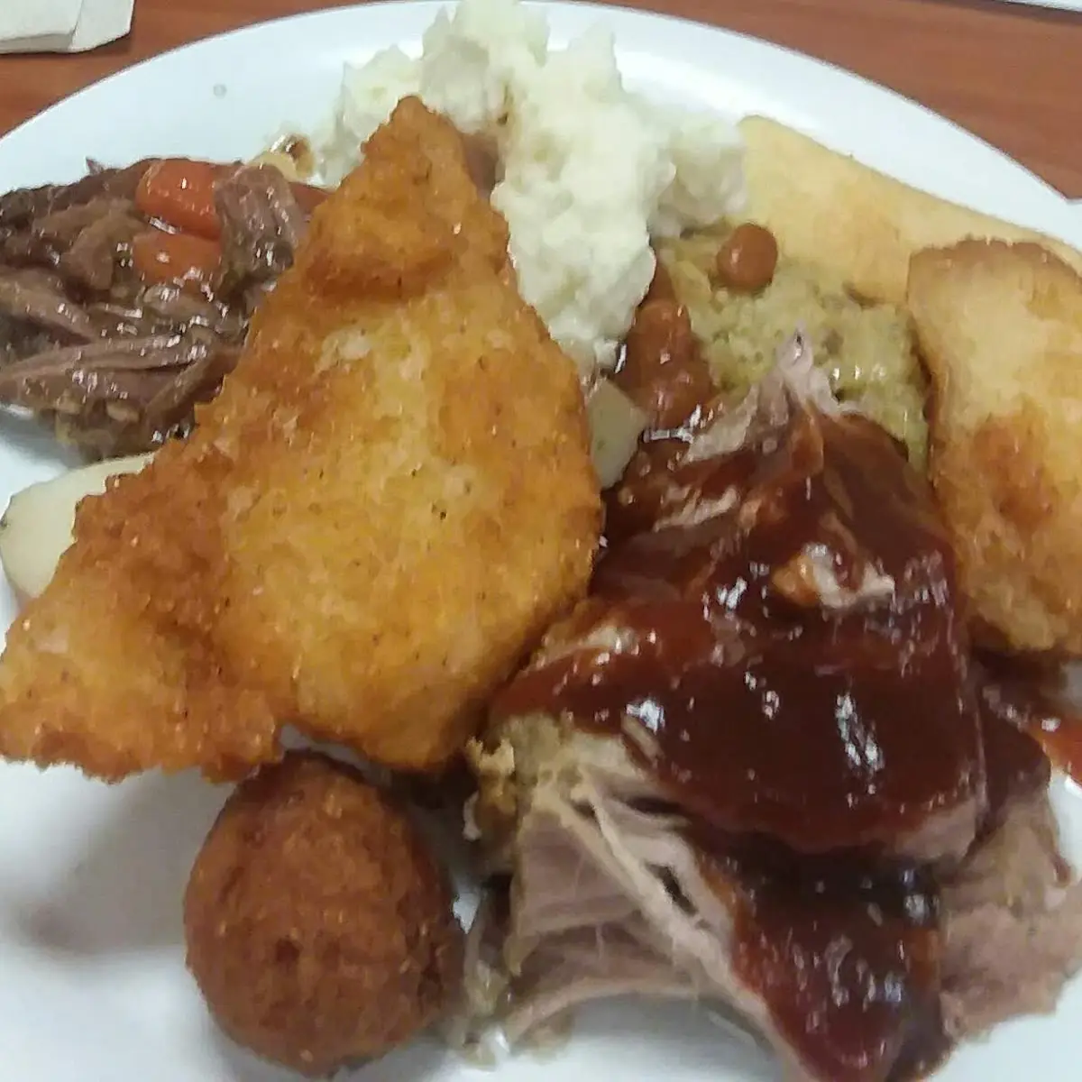 Fried Chicken Pulled Pork Hush Puppies