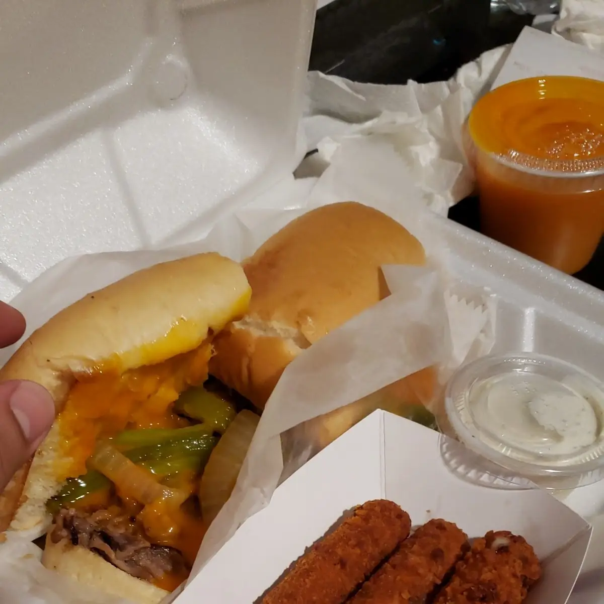 Philly Cheese Steak and Hot Sticks