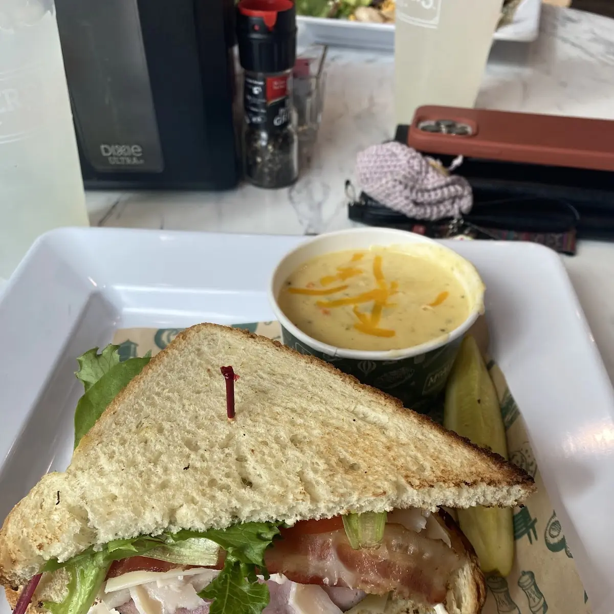 McAlister Half Sandwich and Broccoli Cheddar Soup