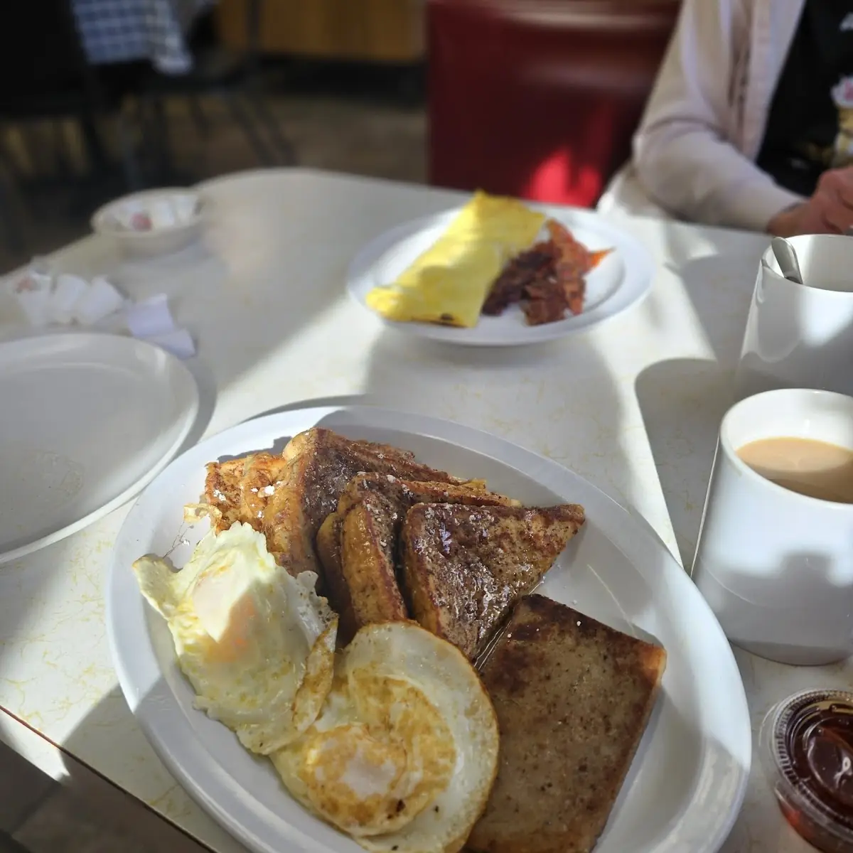 French Toast Scrapple and Eggs