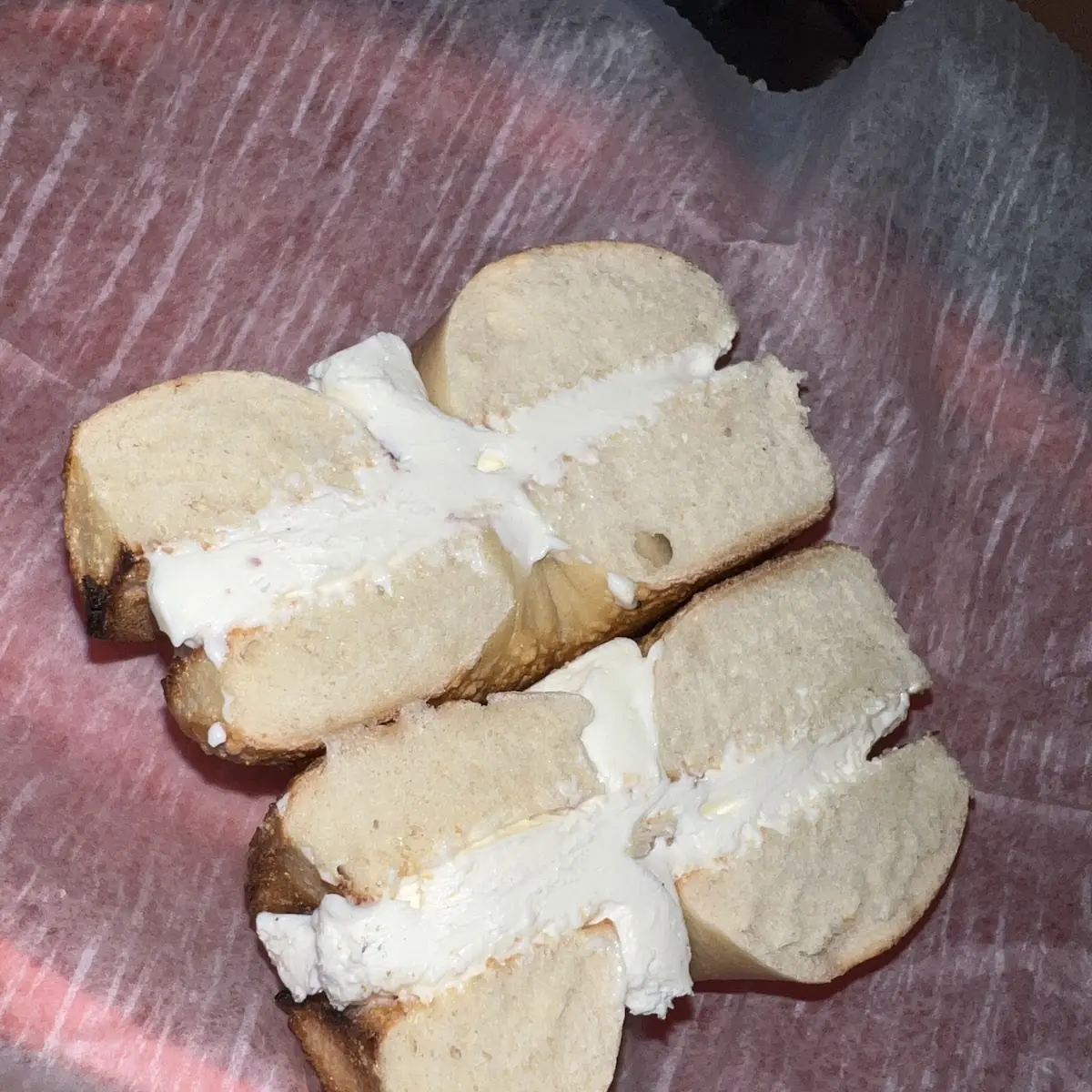 Plain Bagel Toasted with Cream Cheese