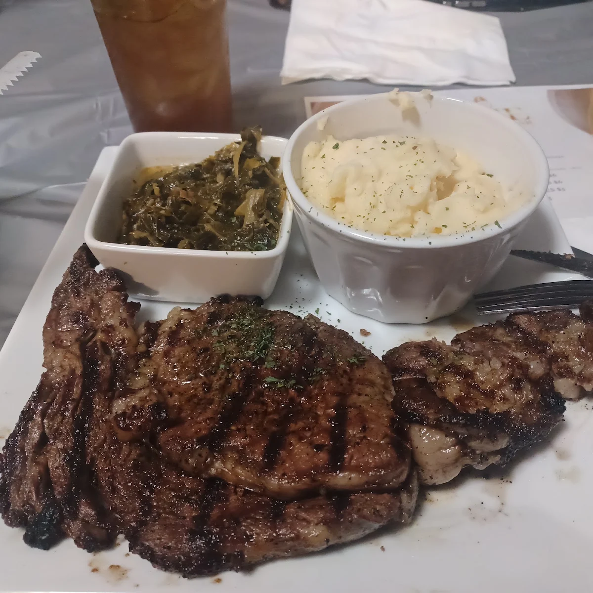 Ribeye Collard Greens Mashed Potatoes
