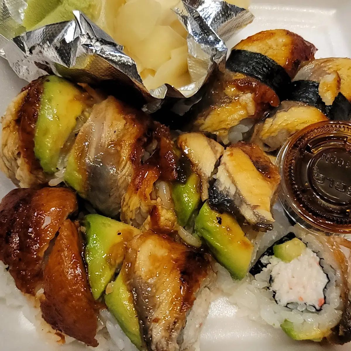 Dragon Roll and Fresh Water Eel Sushi