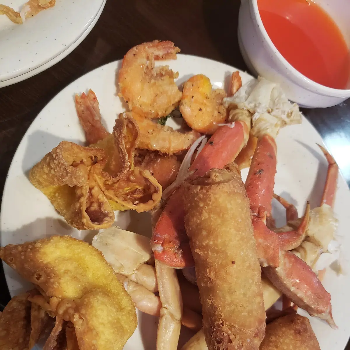 Crab Legs and Egg Rolls