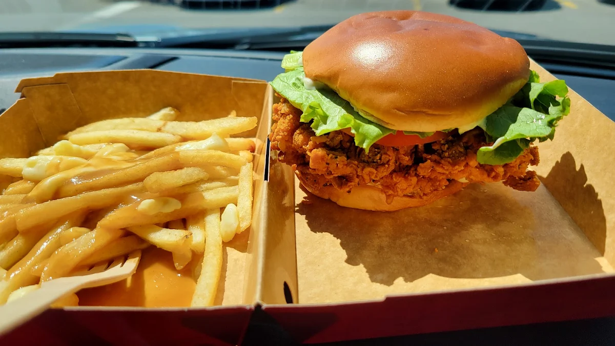 Chicken Deluxe Sandwich with Poutine Fries