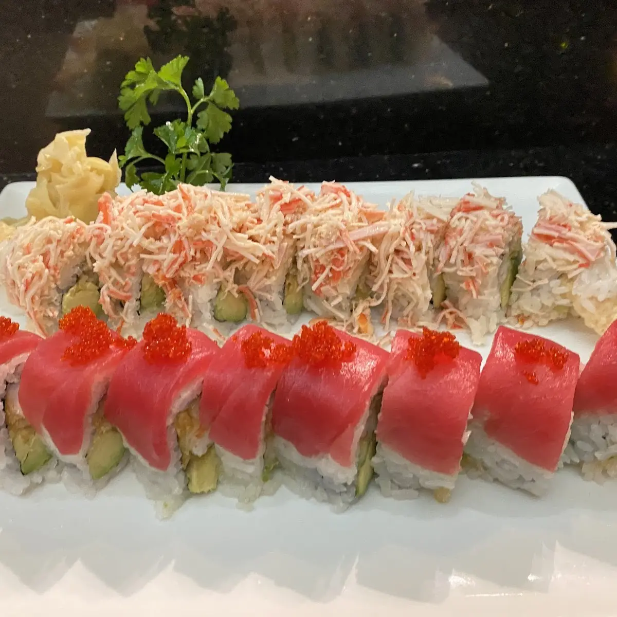 Snow Mountain Roll Tuna EBI Roll