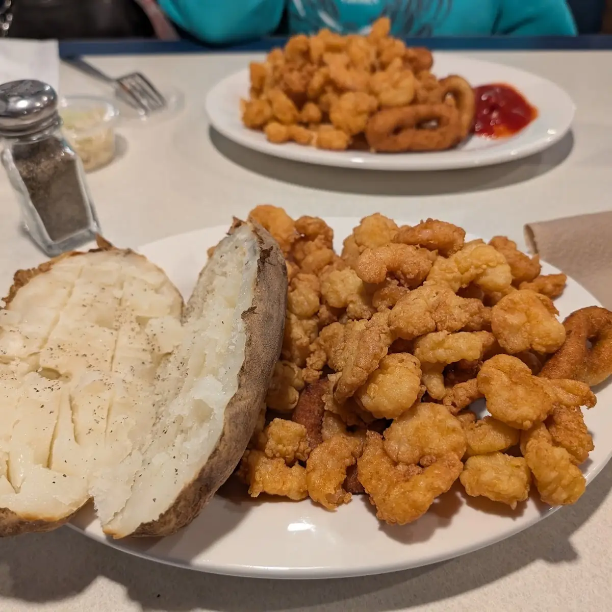 Fried Shrimp and Baked Potato