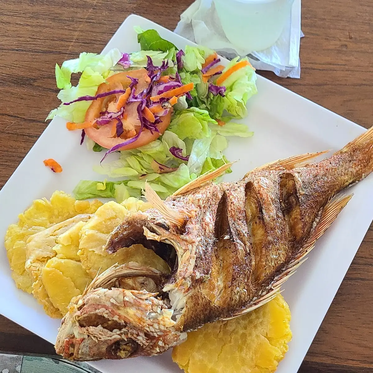 Fresh Fried Snapper with Tostones