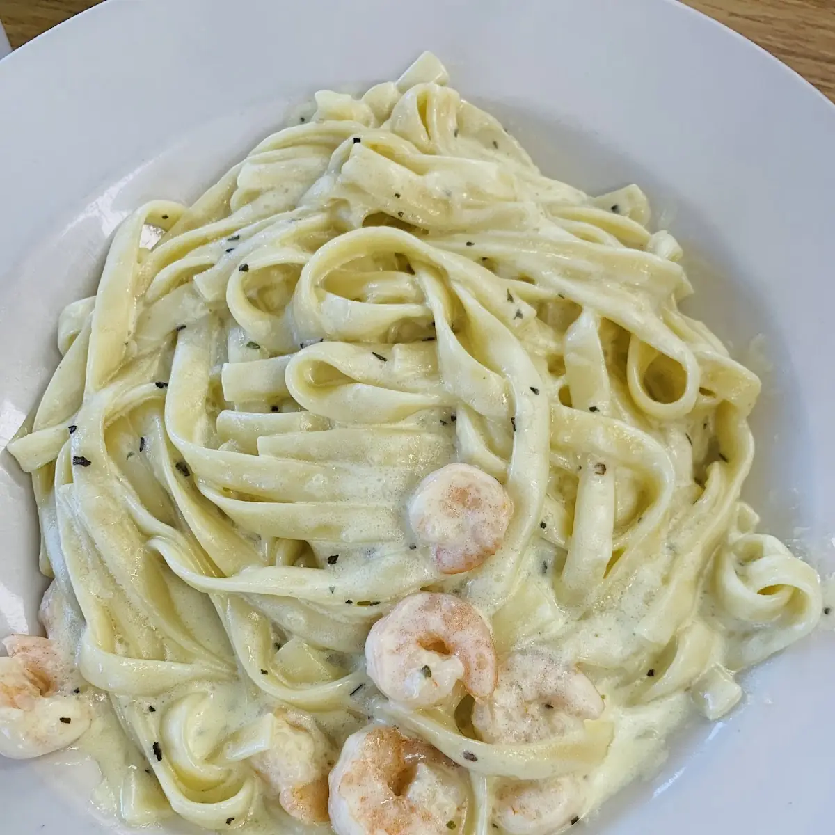 Fettuccine Alfredo with Shrimp
