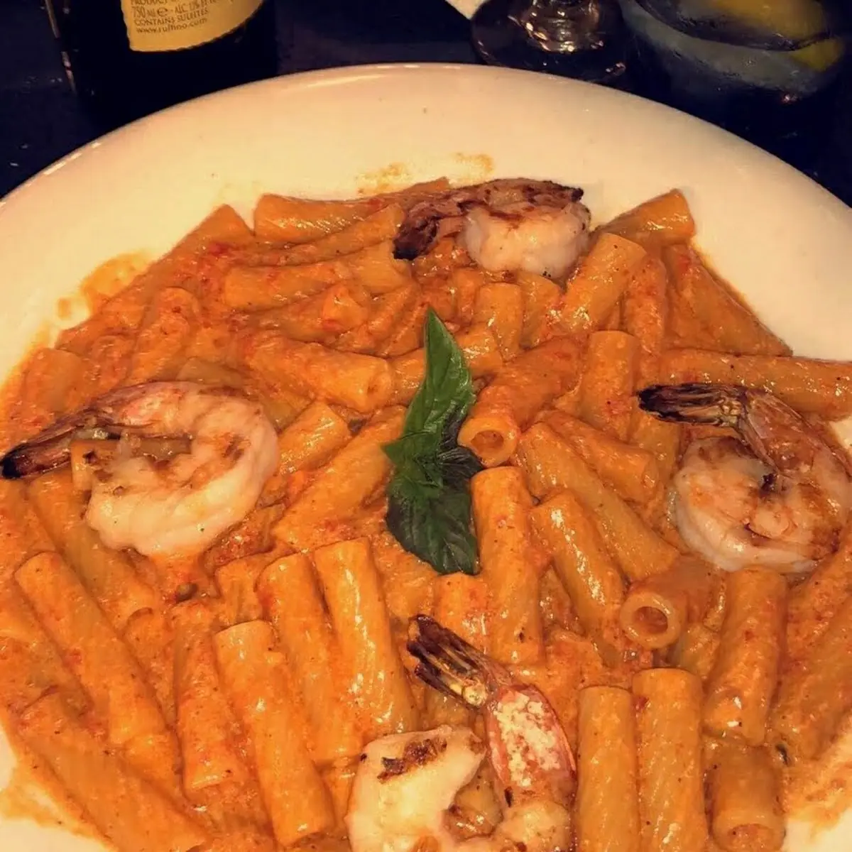 Rotelli Pasta Vodka with Grilled Shrimp