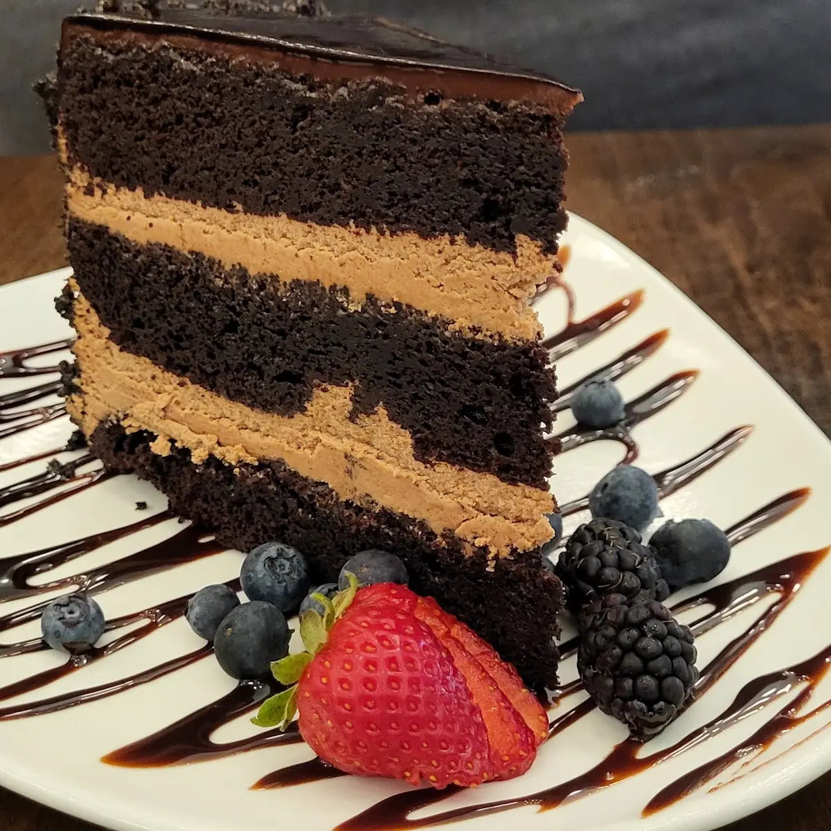 Chocolate Cake, Lucky's Restaurant & Bar