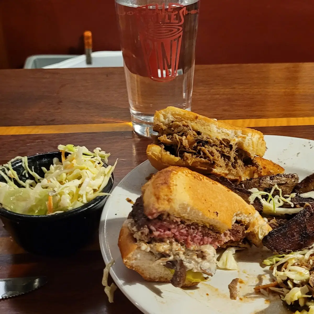 Pulled Pork and Mushroom Burger