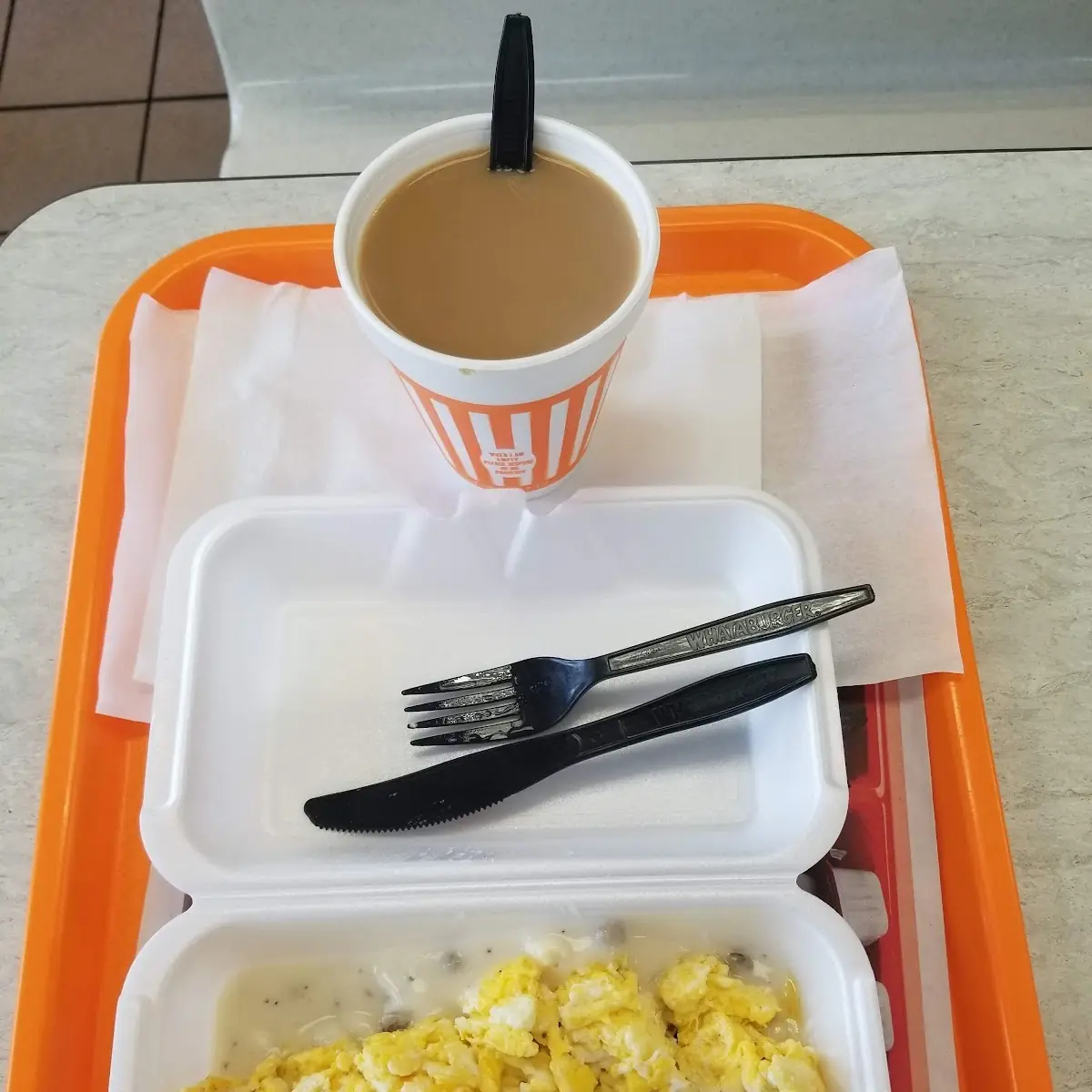 Biscuit with Sausage Gravy and Scrambled Eggs
