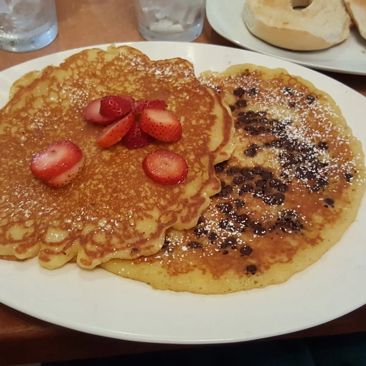 Berries and Chocolate Chip Pancakes
