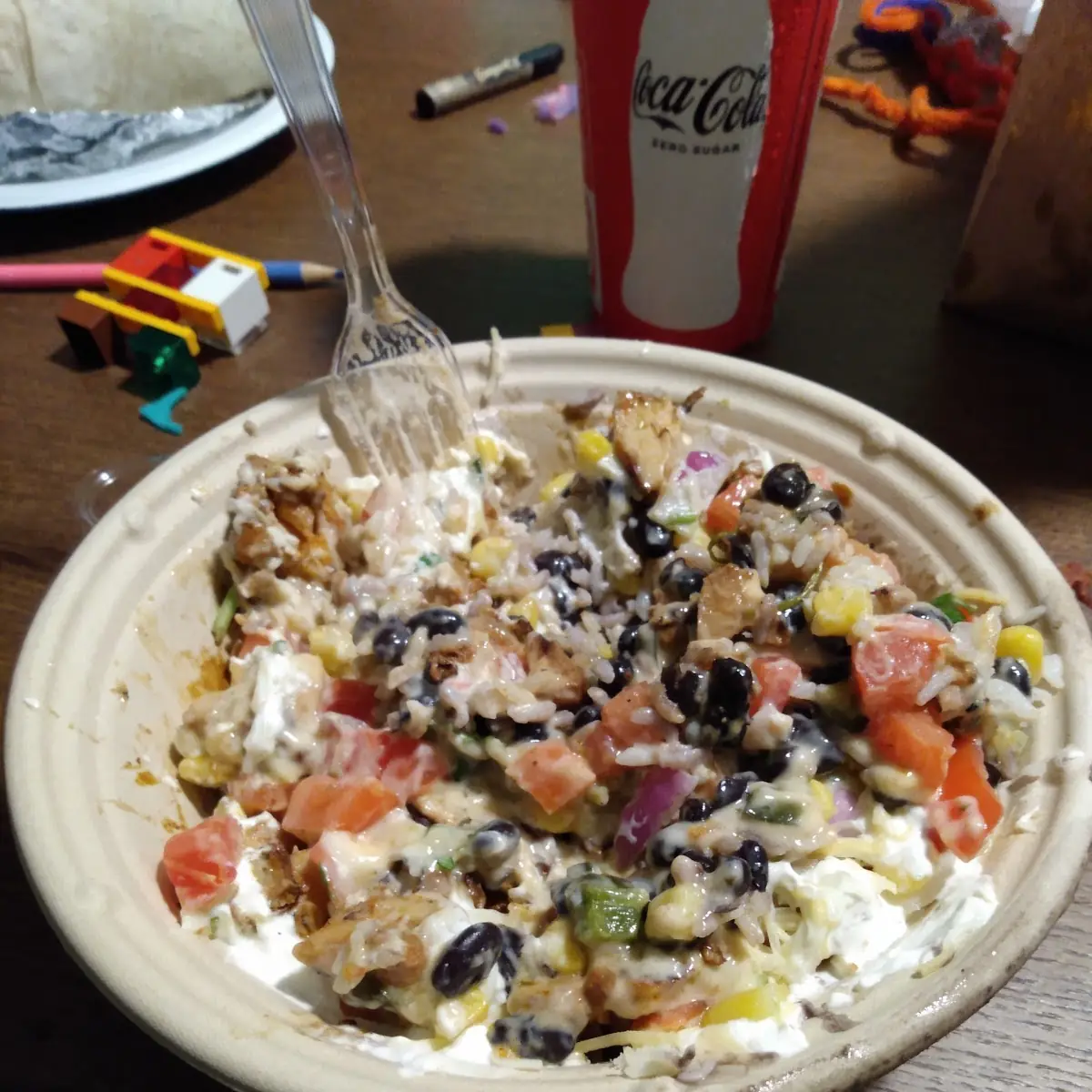Chicken Queso Bowl with Sour Cream