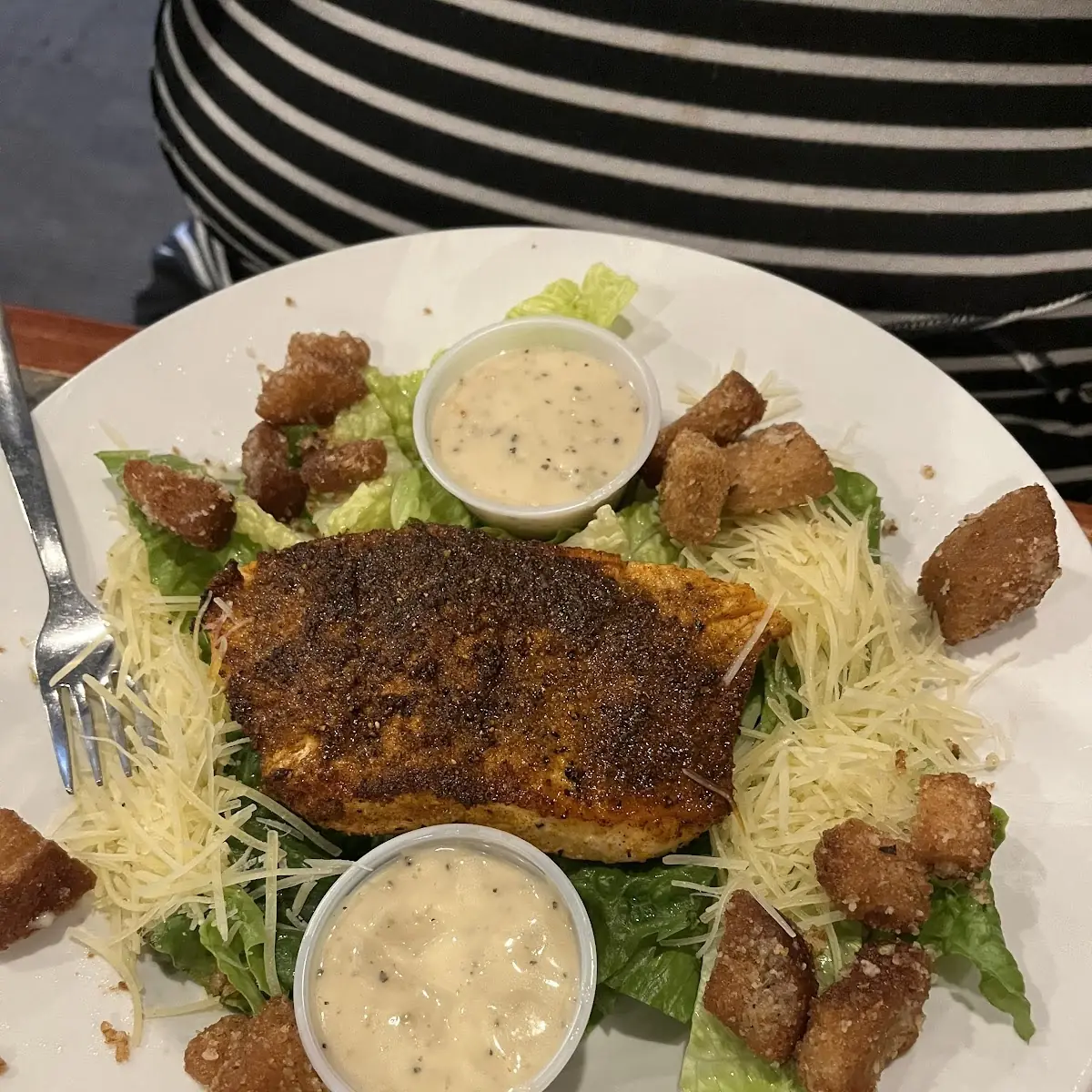 Seasoned Salmon Caesar Salad