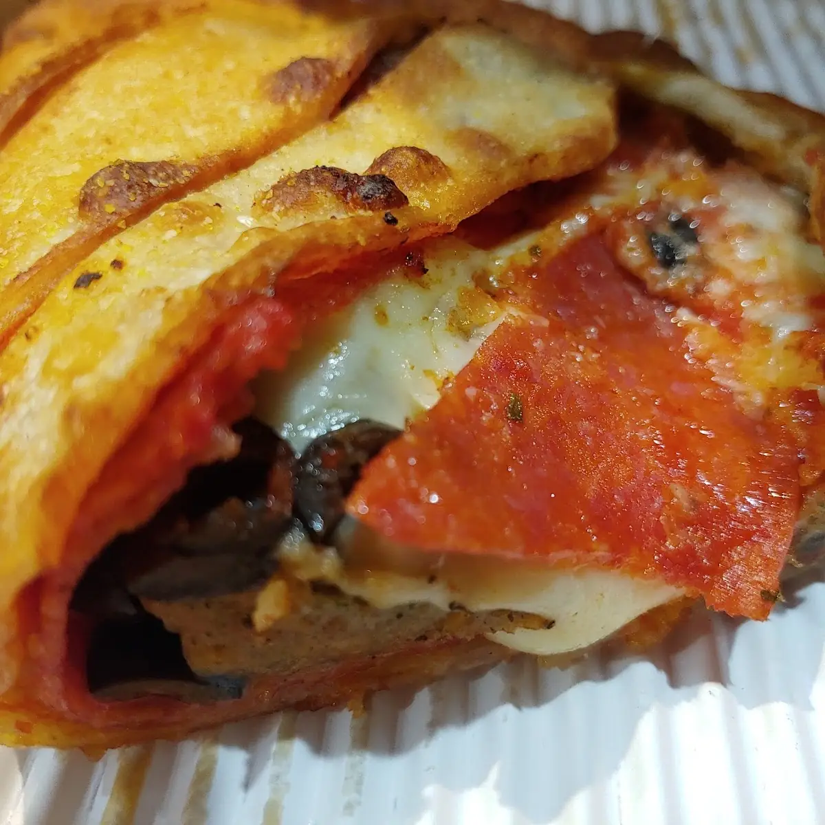 Meatball Black Olive Pepperoni Calzone