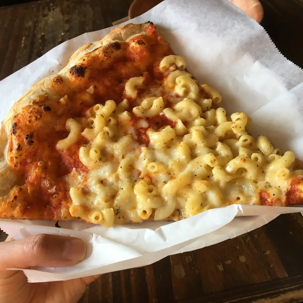Mac & Cheese Pizza Slice