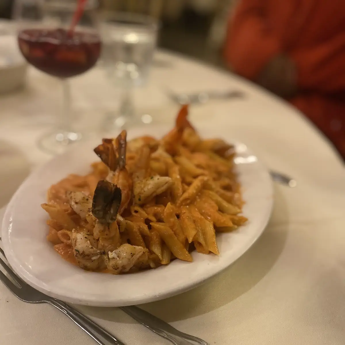 Penne Vodka with Blacked Shrimp