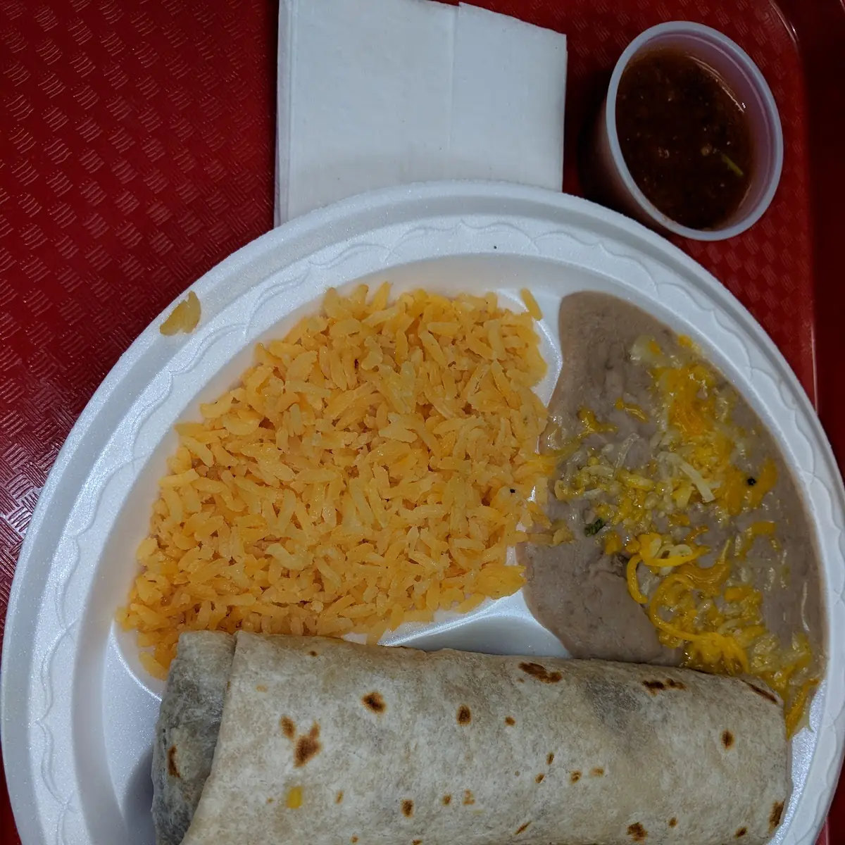 Beef and Bean Burrito Platter