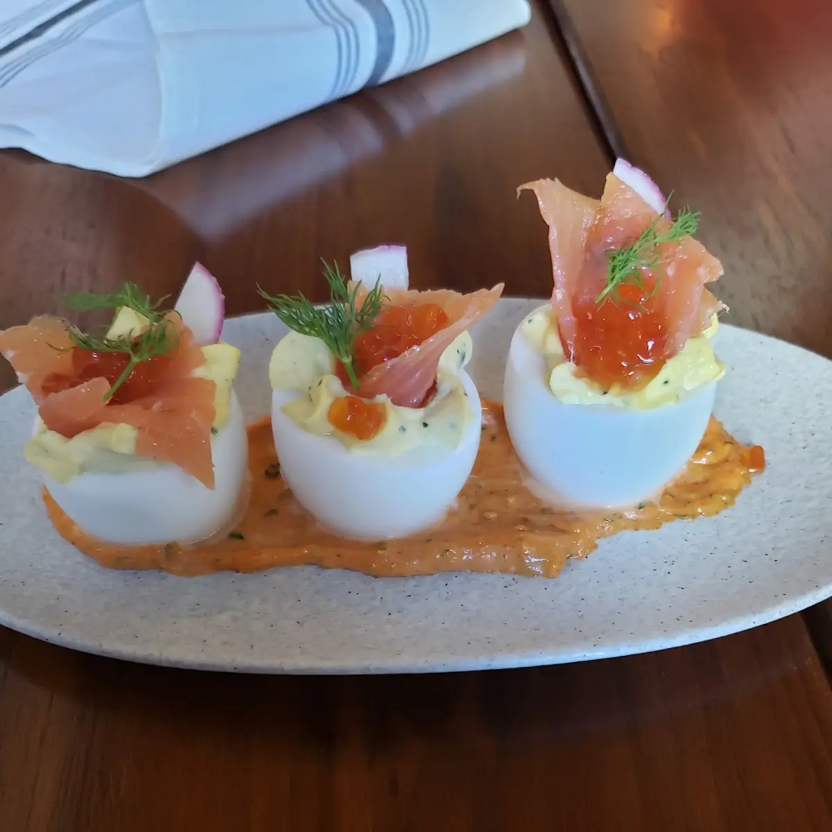 Smoked Trout Deviled Egg