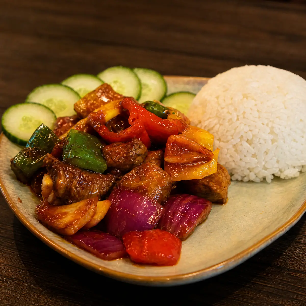 Special Shaking Beef Rice Com Bo Luc Lac