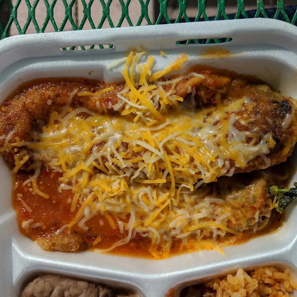Chile Relleno Combo w Rice & Beans