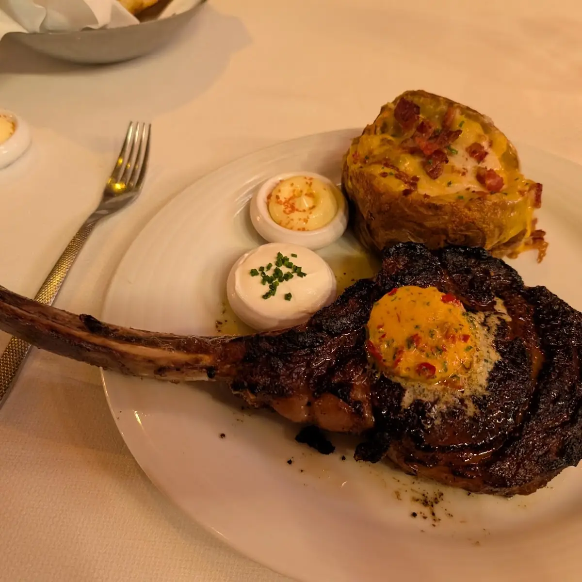 Tomahawk Steak and Baked Potato