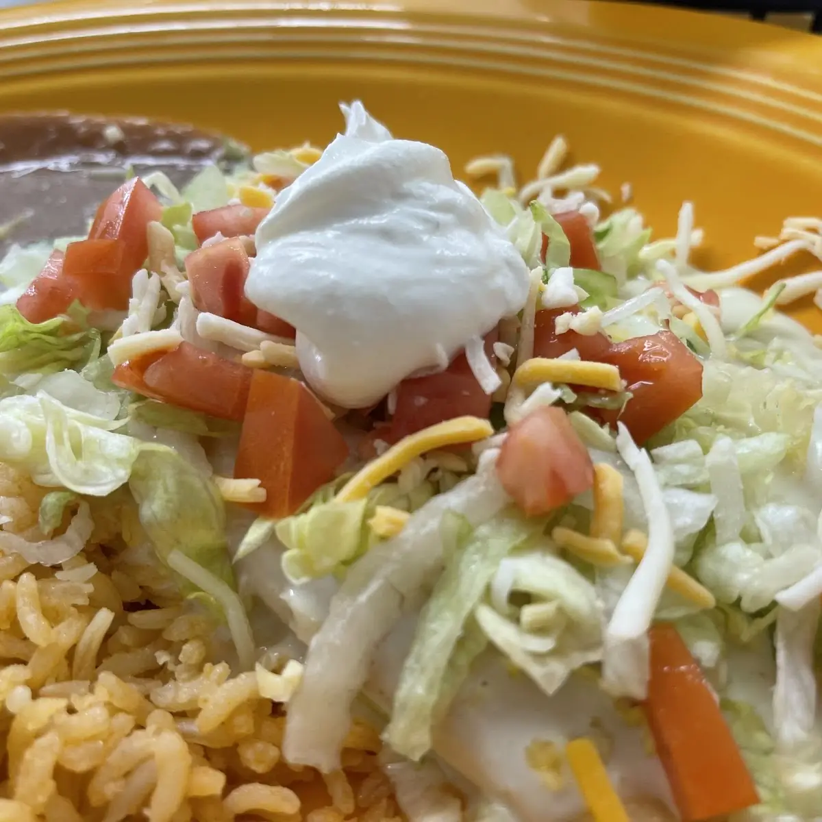 Cheese Quesadilla, Rice & Beans