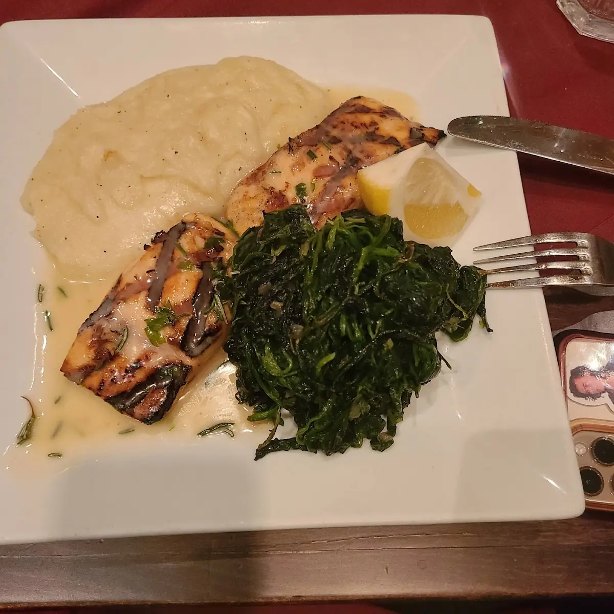 Salmon &Sauteed Spinach