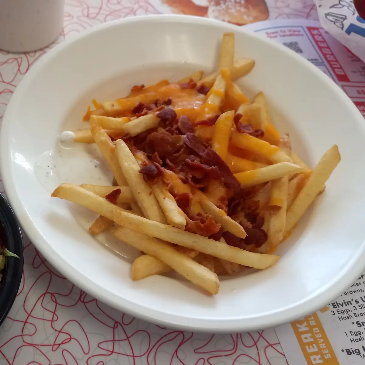 Bacon Cheese Fries and a Salad