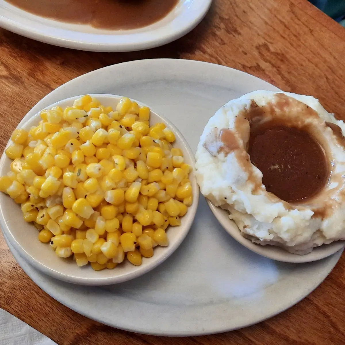 Buttered Corn House Salad Steak Fries