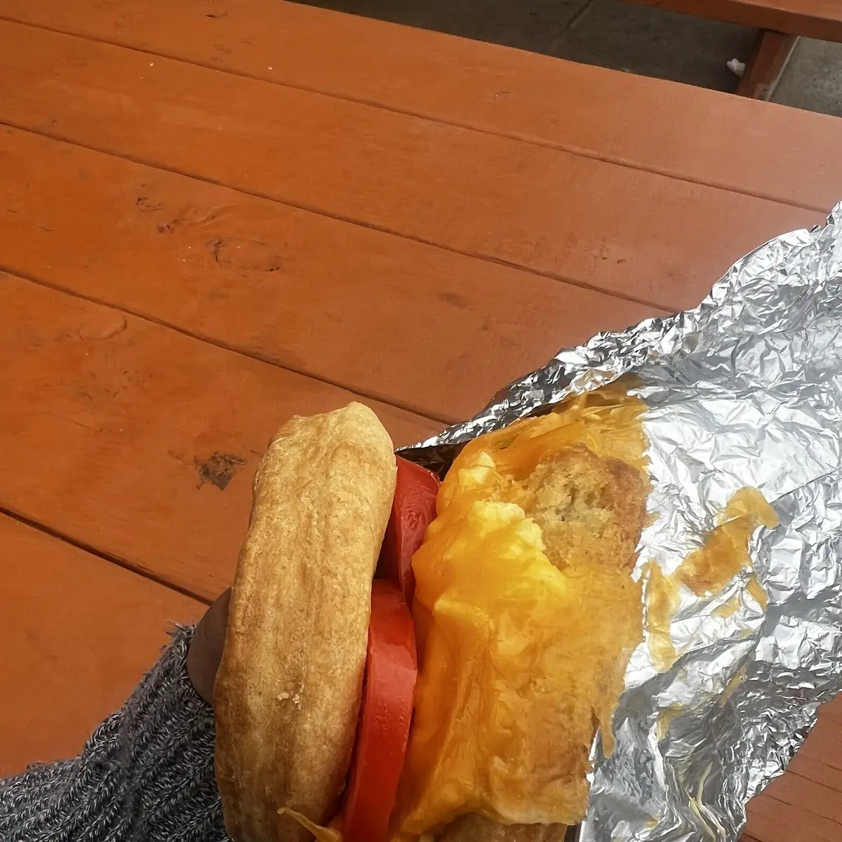 Egg Cheese Tomato Biscuit